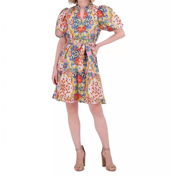 VINCE CAMUTO Dresses & Skirts - NEW VINCE CAMUTO women's printed cotton ruffle dress